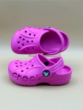 CROCS Kids Baya Clog Size 6 Girls - Vibrant Bright Pink EUC